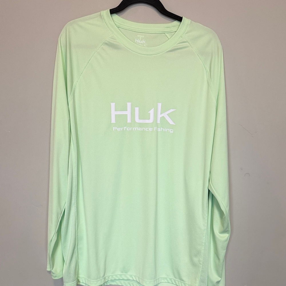 Huk Mint Green Long Sleeve Fishing Shirt